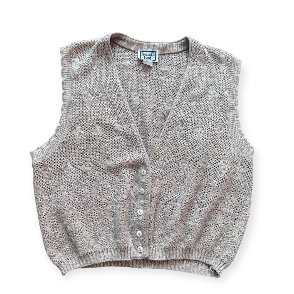 Vintage 90’s Knit Cream/Tan Sweater Vest Kenneth Too!
